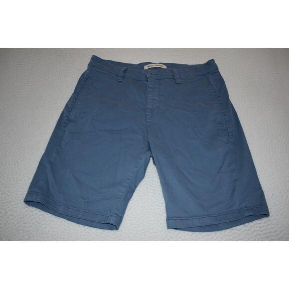 Mavi Jean Shorts Chinos Khakis Golf Mens Size 34 Flat Front Cotton Blue - Picture 1 of 6